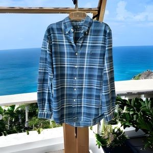 🌞Summer Clearance Ralph Lauren Indigo Oxford Casual Button Down Shirt Small.